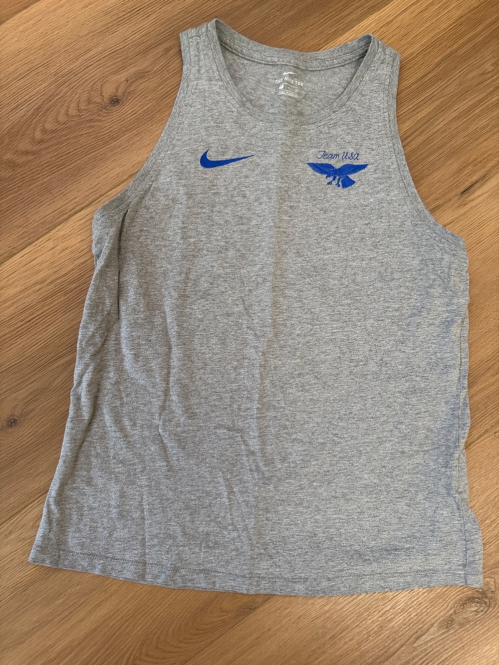 Nike Gray Tank Top with Blue Team USA Graphics